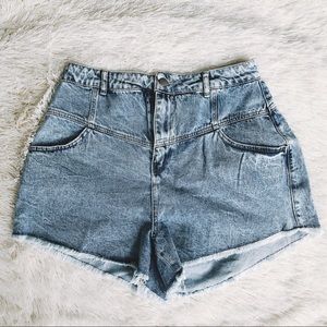 Boohoo Acid Wash High Waist Jean shorts US size 12